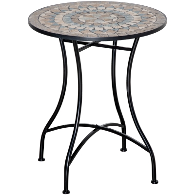Outsunny stół ogrodowy stół mozaikowy okrągły stolik bistro stolik zielony Ø 60 cm