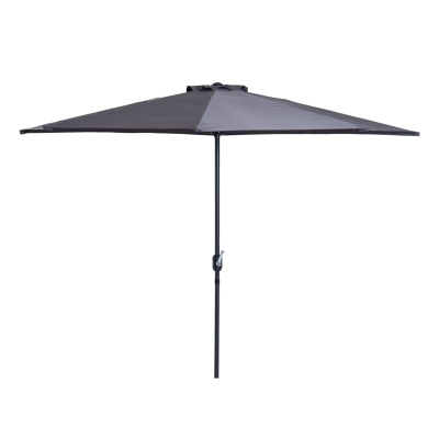 Outsunny PARASOL OGRODOWY ALUMINIOWY Z KORBKĄ półkolisty