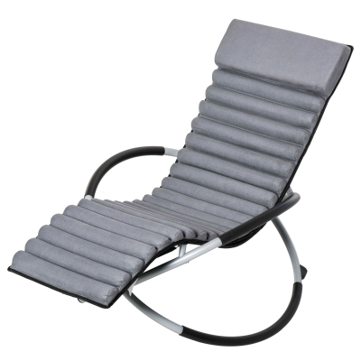krzesło bujane ergonomia krzesło ogrodowe leżanka bujana tekstylina kulisty szary