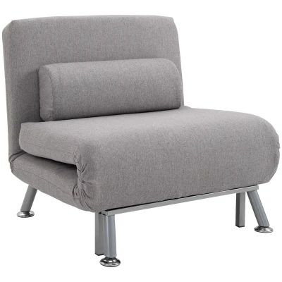 HOMCOM Adjustable Futon Sofa Chair Grey