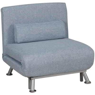 HOMCOM Adjustable Back Futon Sofa Chair - Blue