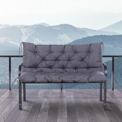 Outsunny Garden Bench Cushion 2 Seater Swing Chair Seat Pad for Indoor & Outdoor Use, 120W x 110L x 12Dcm-Grey