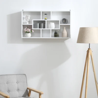 Biblioteca cu rafturi, pentru perete 85x47.5x14.5cm, Alb