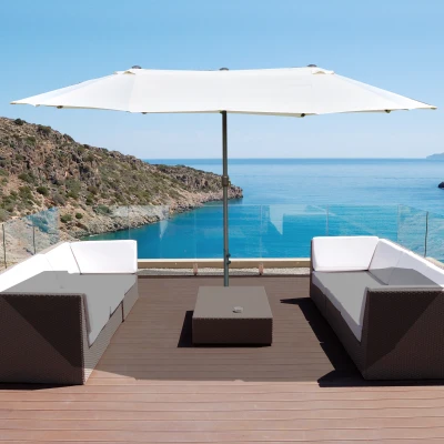 Outsunny 4.6M Double-sided Sun Umbrella Off White