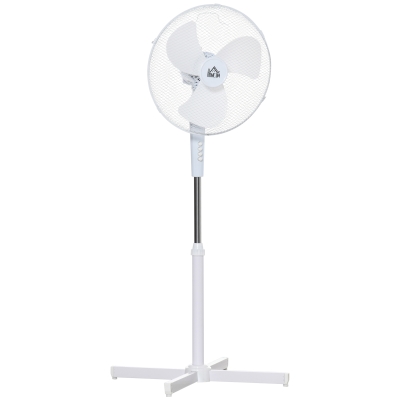 HOMCOM Ventilatore a Piantana a 3 Velocità con Inclinazione a 80°, 60x60x90-120cm