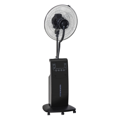 HOMCOM Standventilator mit 3,1 Liter Wasserzerstäuber 3 Modi Nebelfunktion Ventilator Lüfter Verstellbarer Neigungswinkel Stahl Schwarz Höhe 135 cm