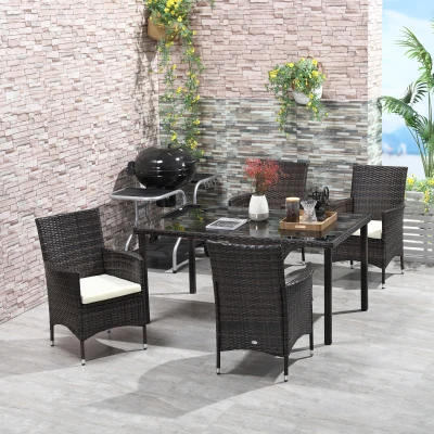 Set masa si scaune 5 piese din rattan PE