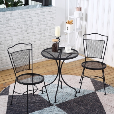 Set Bistro 3 Piese Pliabil, Metal, Terasa si Curte