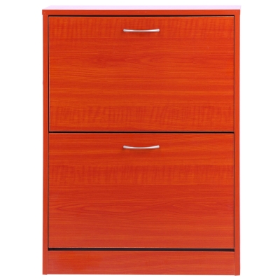 Homcom Scarpiera Salvaspazio mobile da ingresso porta scarpe design 12 Paia con Ripiani Regolabili in Legno, Rosso, 60x24x80cm