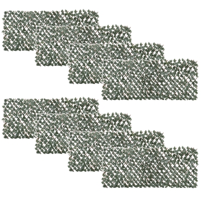 Outsunny 8 Stück künstliches Pflanzenwand Hecke UV-Schutz Sichtschutz Rhododendronblätter Design 200 X 100 Heckenpflanze für Garten Outdoor Dekor