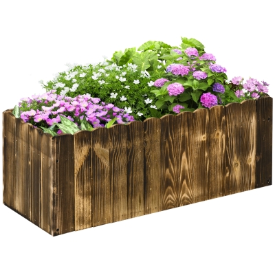 Outsunny podwyższona grządka skrzynka na rośliny grządka na zioła rabata na rośliny warzywa grządka na kwiaty skrzynka na kwiaty lite drewno jodłowe 80 x 33 x 30 cm | Aosom