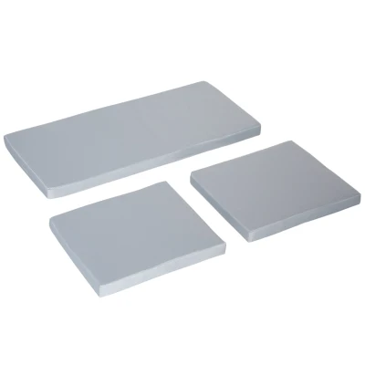 Outsunny 3 PCs Outdoor Rattan Seat Cushions Grey