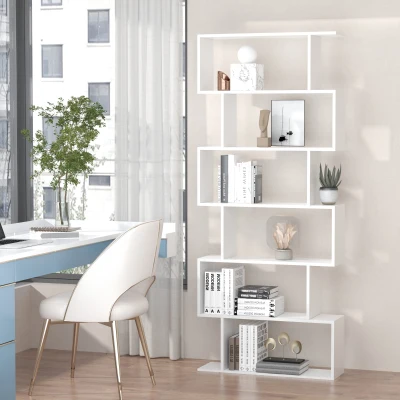 HOMCOM Libreria 80cm x 23cm x 192cm Bianco
