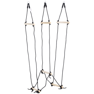 Outsunny Kletterseil mit Holzsprossen, für Kinder 3-14 J., 88 x 40 x 165 cm