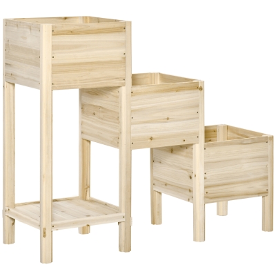 Outsunny Hochbeet 3 Etagen 125 cm x 45 cm x 108 cm