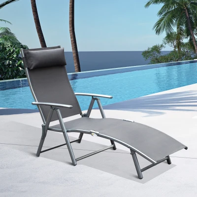 Outsunny Inklapbare ligstoel ligbed voor op het strand ligstoel tuin ligstoel ligbed voor op het strand ligbed voor buiten