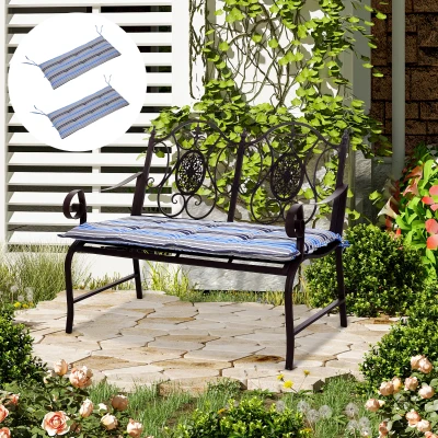 Outsunny Swing Chair Cushion Set of 2 Blue Stripes