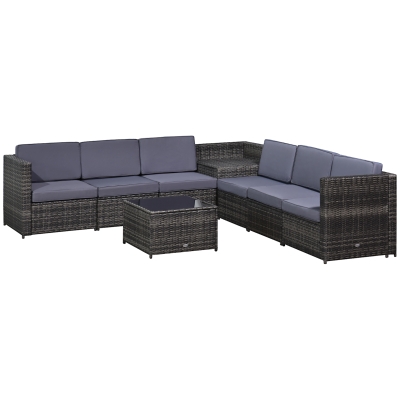 8-delig Tuinmeubelen poly-rotan zitgroep tuinset sofaset lounge