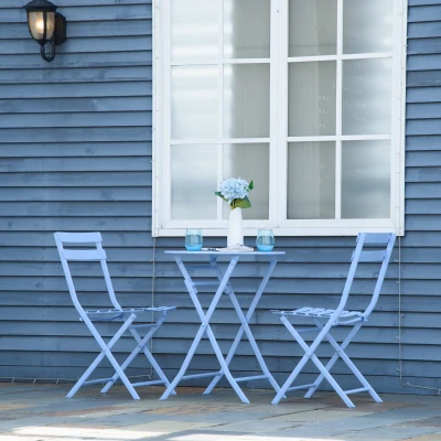 Outsunny 3-delige tuinset lichtblauw