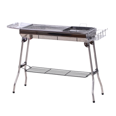 Outsunny® Grill Węglowy Piknikowy Stojący Składany Stal Szlachetna Srebrny