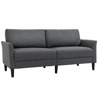Canapé 2 places style contemporain tissu aspect lin