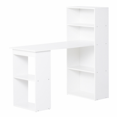 Homcom Bureau Informatique Multi-Rangements Blanc 120 x 55 x 120 cm