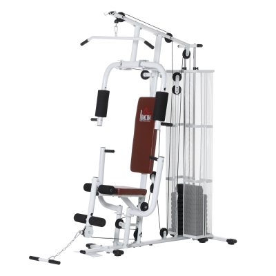 Station de musculation complète avec 10 contrepoids acier