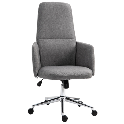 Vinsetto Fauteuil de bureau manager pivotant réglable métal tissu gris