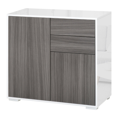Commode buffet 2 tiroirs 2 portes 79 x 36 x 74 cm gris