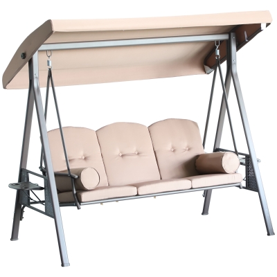 Balancelle de jardin 3 places grand confort polyester