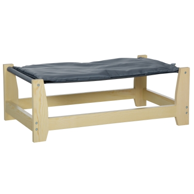 PawHut Cama Elevada para Cães Cama Elevada para Animais de Estimação Pequenos e Médios com Almofada Lavável Carga Máxima 8kg para Interior Exterior 70x40x25cm Cinza