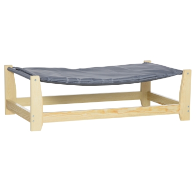PawHut Cama Elevada para Cães Cama Elevada para Animais de Estimação Pequenos e Médios com Almofada Lavável Carga Máxima 15kg para Interior Exterior 90x50x28cm Cinza