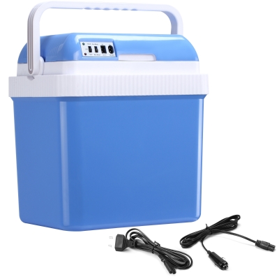 Outsunny 24L Auto-Kühlschrank Kühlbox Mini-Kühlschrank tragbar DC 12V AC 220V/240V für Auto und Camping Blau 40 x 30 x 43 cm