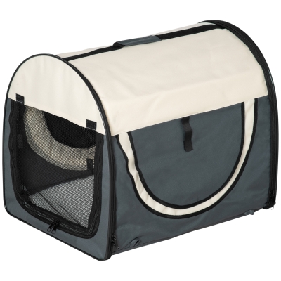 PawHut Hundebox faltbare Hundetransportbox Transportbox für Haustier Katzen Dunkelgrau 61 x 46 x 51 cm