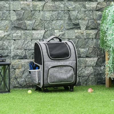 Pawhut 2-in-1 Hondentransporttas Oxford-stof Grijs + Wit + Zwart