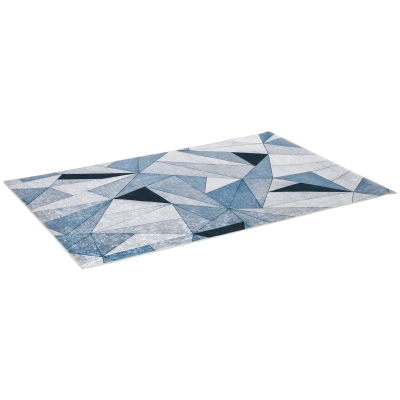 HOMCOM Alfombra de Salón Moderna de Terciopelo 230x160 cm Alfombra Geométrica con Base Antideslizante Multicolor