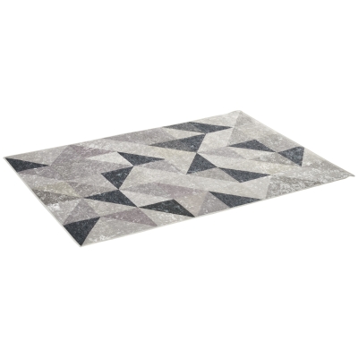 HOMCOM Tapete de Sala de Estar Moderno 170x120cm Tapete Geométrico com Base Antiderrapante Multicor