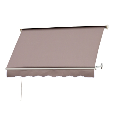 Outsunny Store Banne Manuel Marron 180 x 70 cm