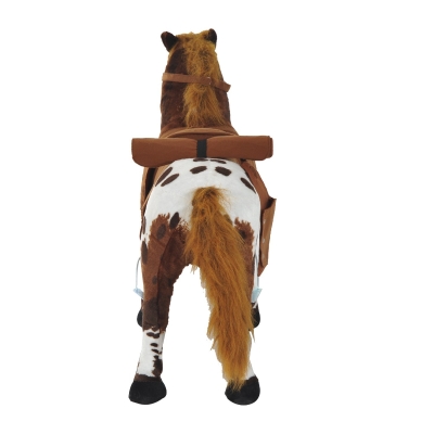 HOMCOM Caballo de Juguete Niños Mayores de 3 años con Silla y Sonidos Pilas Incluidas (Marron)(m-9)