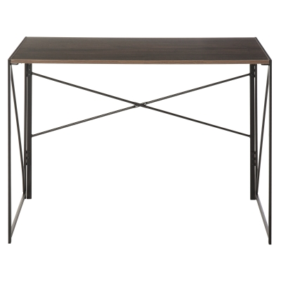 HOMCOM Computertisch, Schreibtisch, PC Tisch, Bürotisch,Industrie-Design, Spanplatte, Stahl, Braun 100 x 50 x 72,5 cm