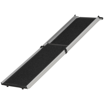 PawHut Haustierrampe klappbar größenverstellbar Aluminium Schwarz + Silber