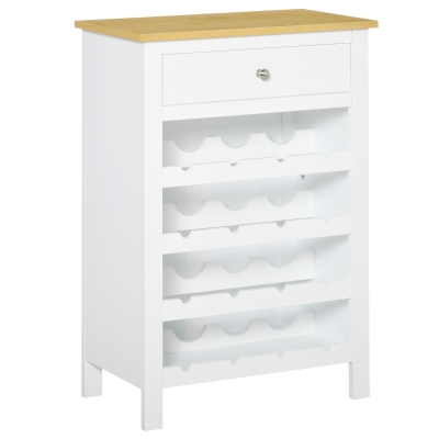 Meuble range-bouteilles capacité 16 bouteilles blanc aspect bois clair