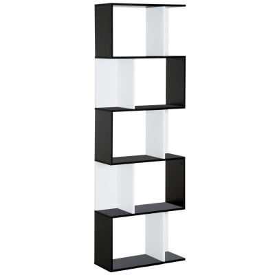 Etagère contemporaine S 60L x 24l x 185H cm panneaux particules bicolore
