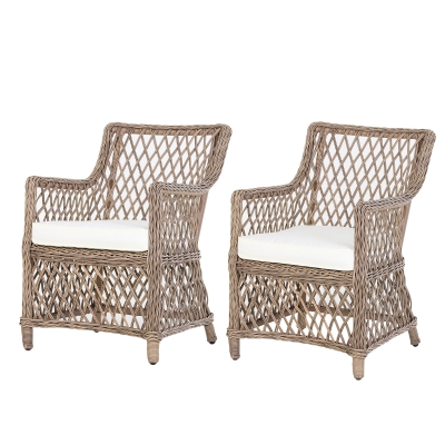 Lot de 2 fauteuils lounge de jardin style cosy