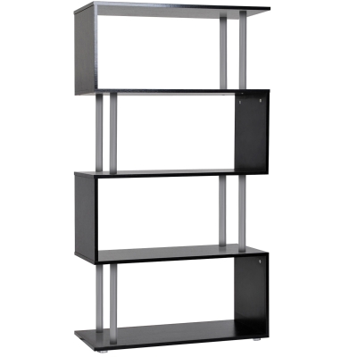 HOMCOM Bibliothèque de Rangement Noire