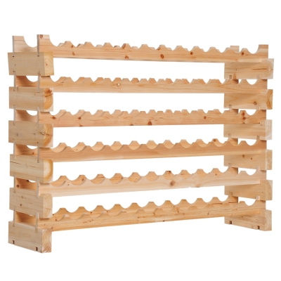 Rack pour bouteilles range-bouteilles capacité 72 bouteilles pin massif