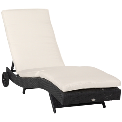 Bain de soleil inclinable 5 positions matelas résine tressée