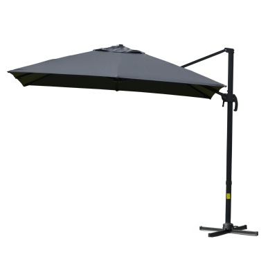 Parasol déporté carré inclinable pivotant 360°