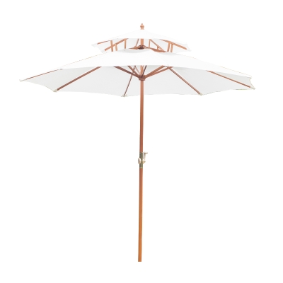 Drewniany parasol przeciwsłoneczny ogrodowy podwójny dach 2,7m Outsunny