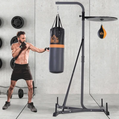 Aosom® STOJAK UCHWYT NA WOREK BOKSERSKI Z GRUSZKĄ NA WOREK DO 100 KG stal 104 X 156 X 202 cm